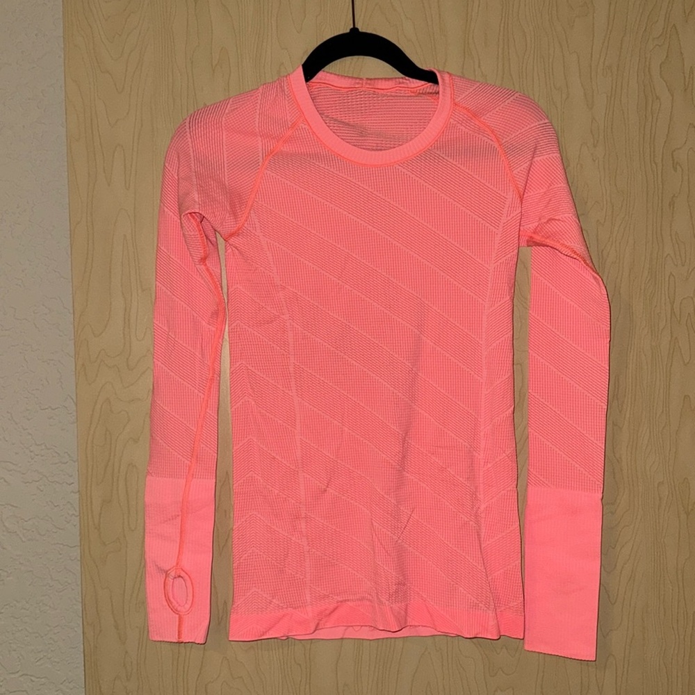 Pink long sleeve lululemon shirt